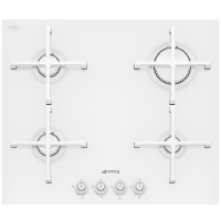 PV164CB Smeg 60cm White Ceramic Glass Gas Hob