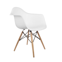 White Mid Century Modern Armchair