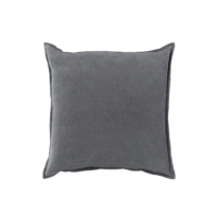 18" Charcoal Cotton Velvet Pillow