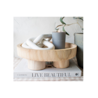 decorative footed wood tray, kitchen decor, home accessories