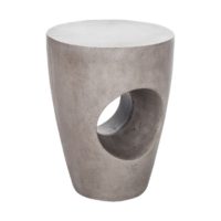 aimee grey concrete end table, seating stool, furniture store