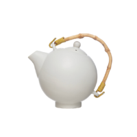 Stoneware Teapot with Bamboo Handle