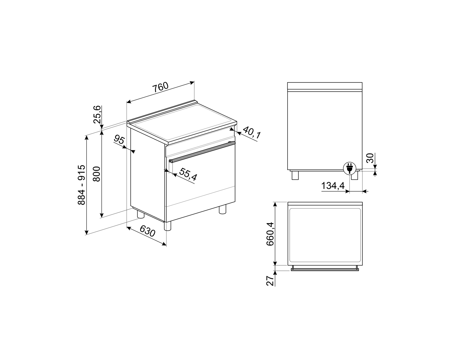78cm Induction Range - Image 2
