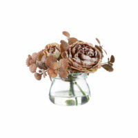 Tan Brown Rose in Glass Vase, artificial plants, home store barbados, decor