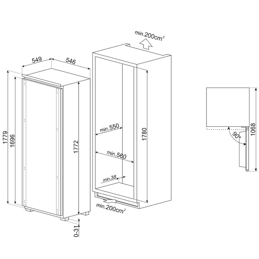 54cm Integrated Freezer - Image 2