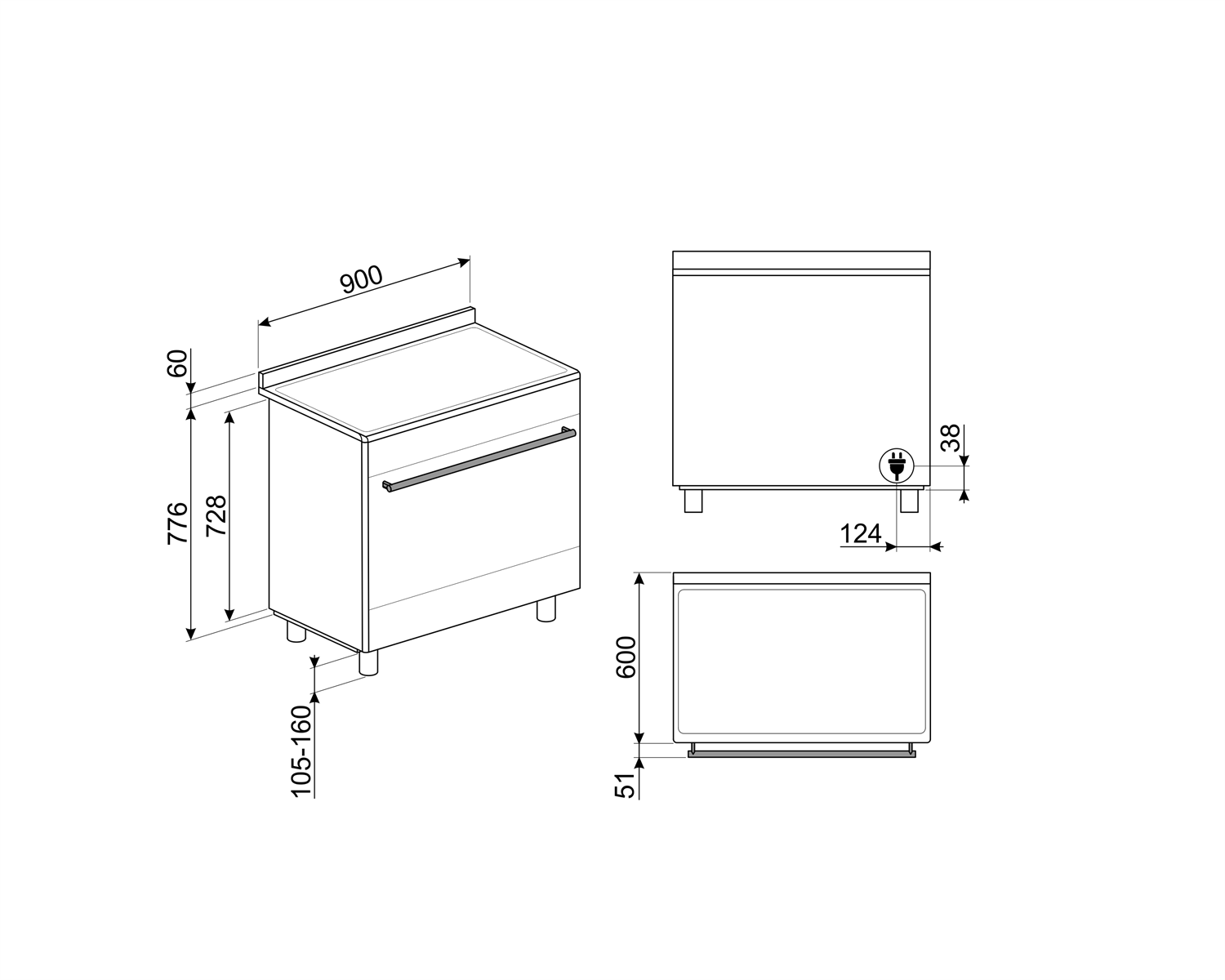 90cm Electric Range - Image 2