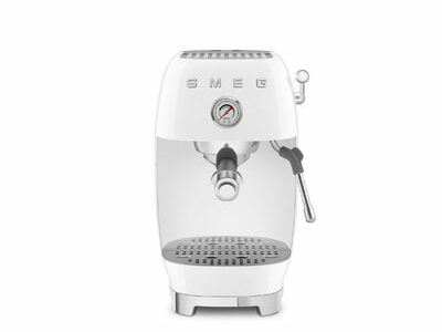 white espresso machine with cold brew, smeg, appliance store
